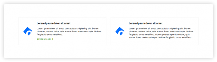 Boksy tekstowe - 2 w rzędzie, ikona po lewej stronie