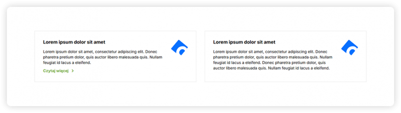 Boksy tekstowe - 2 w rzędzie, ikona po prawej stronie